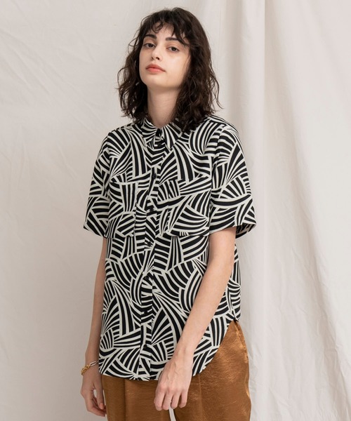 【MAISON SPECIAL】シャツ ブラウス バックオープンプリントシャツ バックオープンプリントシャツ【MAISON SPECIAL/メゾン