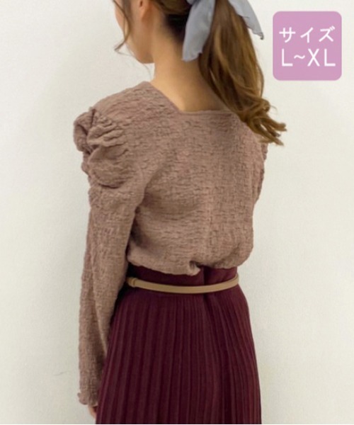 apres jour(アプレジュール)の「【大きいサイズ】クシュクシュクロストップス【ZOZOTOWN限定アイテム】(Tシャツ/カットソー・レディース・ラベンダー/ブルー系その他/アイボリー/モカ・X-LARGE)」の15枚目の写真