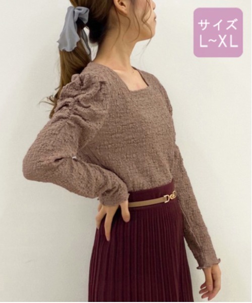 apres jour(アプレジュール)の「【大きいサイズ】クシュクシュクロストップス【ZOZOTOWN限定アイテム】(Tシャツ/カットソー・レディース・ラベンダー/ブルー系その他/アイボリー/モカ・X-LARGE)」の14枚目の写真