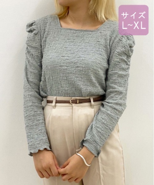 apres jour(アプレジュール)の「【大きいサイズ】クシュクシュクロストップス【ZOZOTOWN限定アイテム】(Tシャツ/カットソー・レディース・ラベンダー/ブルー系その他/アイボリー/モカ・X-LARGE)」の17枚目の写真