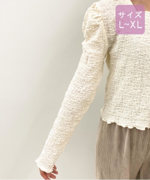 apres jour(アプレジュール)の「【大きいサイズ】クシュクシュクロストップス【ZOZOTOWN限定アイテム】(Tシャツ/カットソー・レディース・ラベンダー/ブルー系その他/アイボリー/モカ・X-LARGE)」の22枚目の写真