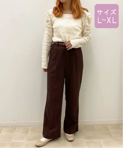 apres jour(アプレジュール)の「【大きいサイズ】クシュクシュクロストップス【ZOZOTOWN限定アイテム】(Tシャツ/カットソー・レディース・ラベンダー/ブルー系その他/アイボリー/モカ・X-LARGE)」の8枚目の写真