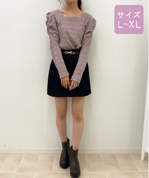 apres jour(アプレジュール)の「【大きいサイズ】クシュクシュクロストップス【ZOZOTOWN限定アイテム】(Tシャツ/カットソー・レディース・ラベンダー/ブルー系その他/アイボリー/モカ・X-LARGE)」の12枚目の写真