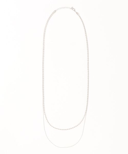 DouDou（ドゥドゥ）の「楕円ロングチェーン2連ネックレス（ネックレス・レディース・シルバー/ゴールド・FREE）」の2枚目の写真