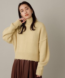 ADAM ET ROPE' | 【WEB限定】フリンジタートルショートプルオーバー(ニット/セーター)