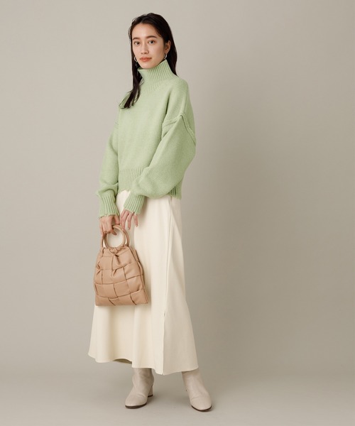 ADAM ET ROPE'（アダムエロペ）の「【WEB限定】フリンジタートルショートプルオーバー（ニット/セーター・レディース・ネイビー/イエロー/ライトグリーン/ベージュ系その他・FREE）」の14枚目の写真