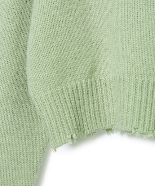 ADAM ET ROPE'（アダムエロペ）の「【WEB限定】フリンジタートルショートプルオーバー（ニット/セーター・レディース・ネイビー/イエロー/ライトグリーン/ベージュ系その他・FREE）」の6枚目の写真