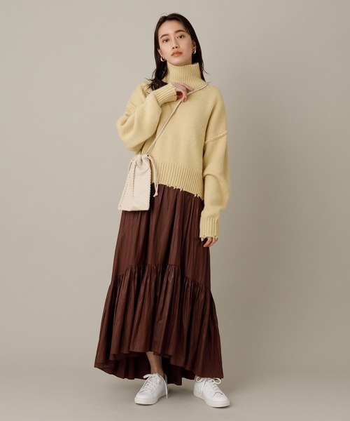 ADAM ET ROPE'（アダムエロペ）の「【WEB限定】フリンジタートルショートプルオーバー（ニット/セーター・レディース・ネイビー/イエロー/ライトグリーン/ベージュ系その他・FREE）」の22枚目の写真