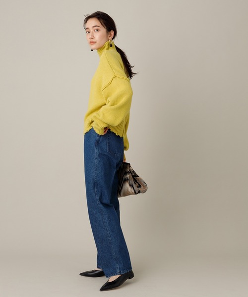 ADAM ET ROPE'（アダムエロペ）の「【WEB限定】フリンジタートルショートプルオーバー（ニット/セーター・レディース・ネイビー/イエロー/ライトグリーン/ベージュ系その他・FREE）」の13枚目の写真