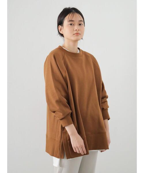 AMERICAN HOLIC(アメリカンホリック)の「サイドスリットラグラン裏毛チュニック *(Tシャツ/カットソー・レディース・チャコールグレー/ベージュ/サックスブルー/アイボリー/キャメル・FREE)」の19枚目の写真