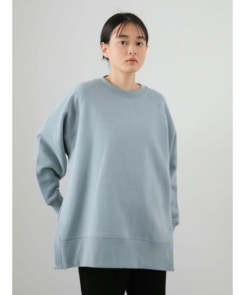 AMERICAN HOLIC(アメリカンホリック)の「サイドスリットラグラン裏毛チュニック *(Tシャツ/カットソー・レディース・チャコールグレー/ベージュ/サックスブルー/アイボリー/キャメル・FREE)」の15枚目の写真