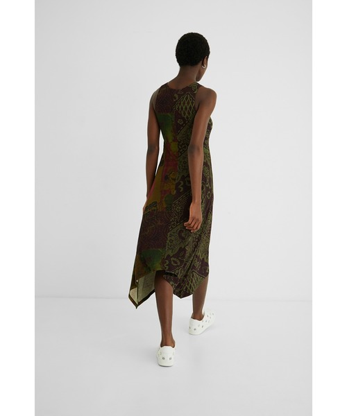Desigual（デシグアル）の「アシンメトリーAラインロングワンピース NISE（ワンピース・レディース・グリーン/ブルー・SS/L/2L/M/S/3L）」の7枚目の写真