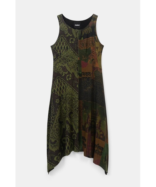 Desigual（デシグアル）の「アシンメトリーAラインロングワンピース NISE（ワンピース・レディース・グリーン/ブルー・SS/L/2L/M/S/3L）」の10枚目の写真