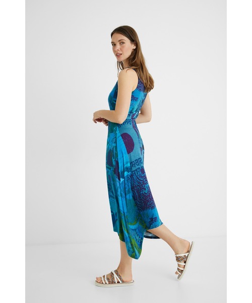 Desigual（デシグアル）の「アシンメトリーAラインロングワンピース NISE（ワンピース・レディース・グリーン/ブルー・SS/L/2L/M/S/3L）」の18枚目の写真