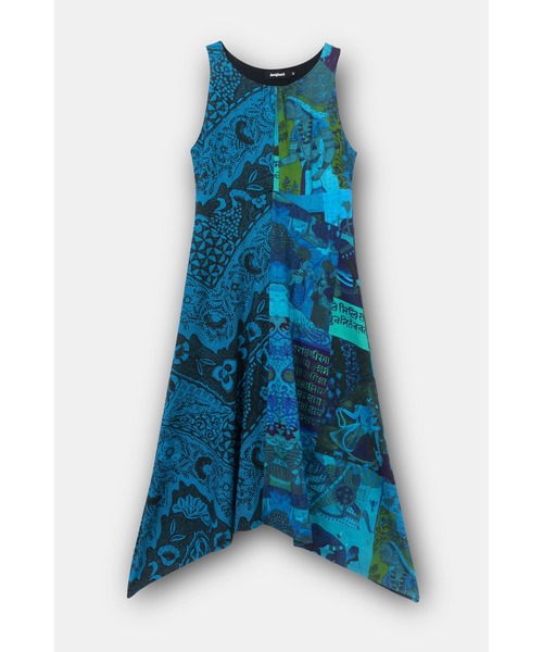 Desigual（デシグアル）の「アシンメトリーAラインロングワンピース NISE（ワンピース・レディース・グリーン/ブルー・SS/L/2L/M/S/3L）」の13枚目の写真