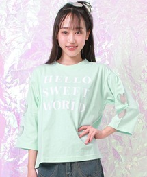 RiCO SUCRE（リコシュクレ）の「オーガンジーハート七分袖Tシャツ（Tシャツ/カットソー）」