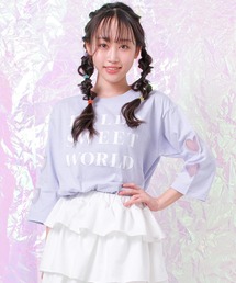 RiCO SUCRE（リコシュクレ）の「オーガンジーハート七分袖Tシャツ（Tシャツ/カットソー）」