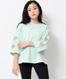 RiCO SUCRE（リコシュクレ）の「オーガンジーハート七分袖Tシャツ（Tシャツ/カットソー）」