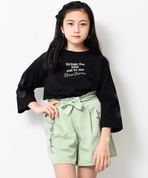 RiCO SUCRE（リコシュクレ）の「オーガンジーハート七分袖Tシャツ（Tシャツ/カットソー）」