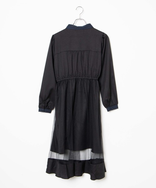 WEGO（ウィゴー）の「WEGO/エリ配色チュールラインワンピース（ワンピース・レディース・ブラック/ライトパープル・FREE）」の18枚目の写真