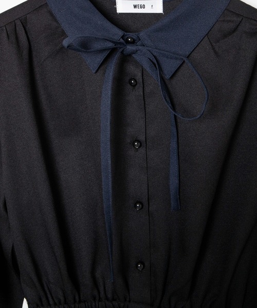 WEGO（ウィゴー）の「WEGO/エリ配色チュールラインワンピース（ワンピース・レディース・ブラック/ライトパープル・FREE）」の20枚目の写真