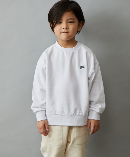 ＆yam（アンドヤム）の「ワッペンスウェット（スウェット・キッズ・グリーン/オレンジ/ブラック/ベージュ/ホワイト系その他/ブルー/ピンク/ホワイト・120-130cm/110-120cm/130-140cm/150-160cm/140-150cm）」の2枚目の写真