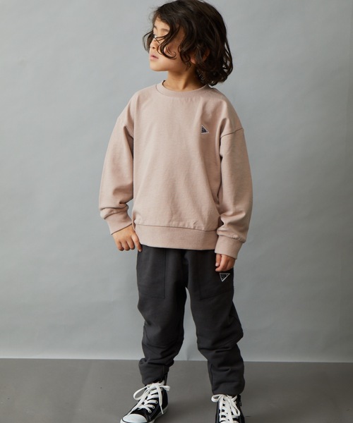 ＆yam（アンドヤム）の「ワッペンスウェット（スウェット・キッズ・グリーン/オレンジ/ブラック/ベージュ/ホワイト系その他/ブルー/ピンク/ホワイト・120-130cm/110-120cm/130-140cm/150-160cm/140-150cm）」の7枚目の写真