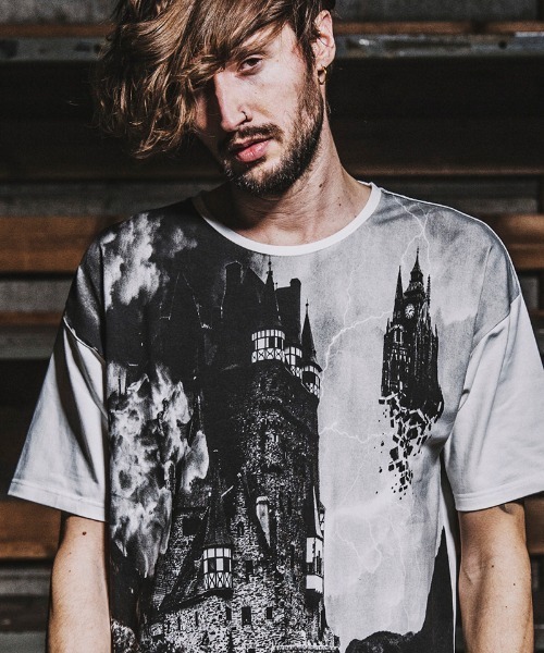 NO ID.(ノーアイディ)の「mt7148- SightプリントT Tシャツ(Tシャツ/カットソー・メンズ・ホワイト/ブラック/グレー・ONE SIZE)」の20枚目の写真