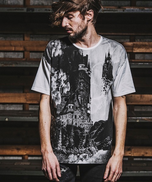 NO ID.(ノーアイディ)の「mt7148- SightプリントT Tシャツ(Tシャツ/カットソー・メンズ・ホワイト/ブラック/グレー・ONE SIZE)」の8枚目の写真