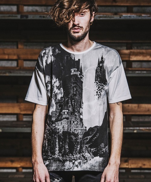 NO ID.(ノーアイディ)の「mt7148- SightプリントT Tシャツ(Tシャツ/カットソー・メンズ・ホワイト/ブラック/グレー・ONE SIZE)」の5枚目の写真