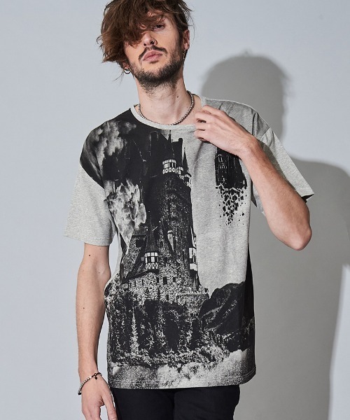NO ID.(ノーアイディ)の「mt7148- SightプリントT Tシャツ(Tシャツ/カットソー・メンズ・ホワイト/ブラック/グレー・ONE SIZE)」の15枚目の写真