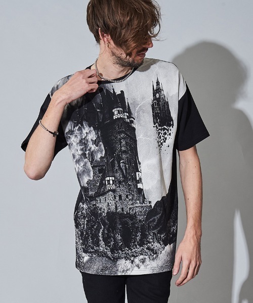 NO ID.(ノーアイディ)の「mt7148- SightプリントT Tシャツ(Tシャツ/カットソー・メンズ・ホワイト/ブラック/グレー・ONE SIZE)」の13枚目の写真