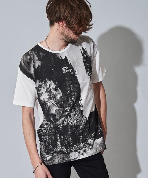 NO ID.(ノーアイディ)の「mt7148- SightプリントT Tシャツ(Tシャツ/カットソー・メンズ・ホワイト/ブラック/グレー・ONE SIZE)」の21枚目の写真