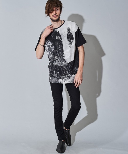 NO ID.(ノーアイディ)の「mt7148- SightプリントT Tシャツ(Tシャツ/カットソー・メンズ・ホワイト/ブラック/グレー・ONE SIZE)」の9枚目の写真