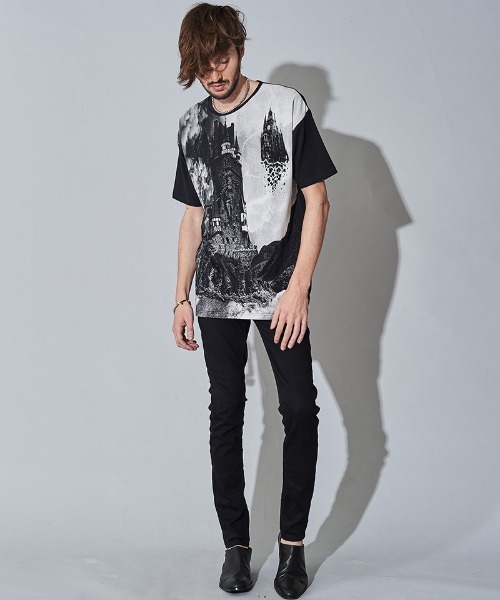 NO ID.(ノーアイディ)の「mt7148- SightプリントT Tシャツ(Tシャツ/カットソー・メンズ・ホワイト/ブラック/グレー・ONE SIZE)」の6枚目の写真