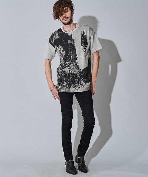 NO ID.(ノーアイディ)の「mt7148- SightプリントT Tシャツ(Tシャツ/カットソー・メンズ・ホワイト/ブラック/グレー・ONE SIZE)」の10枚目の写真