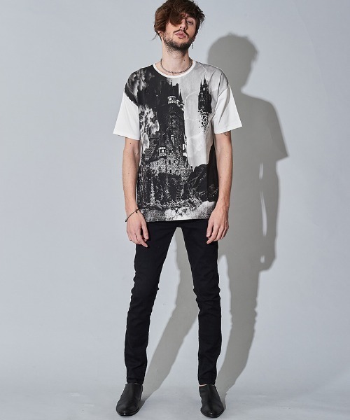 NO ID.(ノーアイディ)の「mt7148- SightプリントT Tシャツ(Tシャツ/カットソー・メンズ・ホワイト/ブラック/グレー・ONE SIZE)」の19枚目の写真