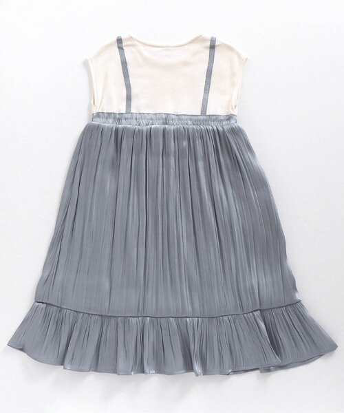apres les cours（アプレレクール）の「WEB限定 ワッシャーサテンドッキングキャミワンピ（ワンピース・キッズ・ベージュ/ブルー・90cm/110cm/100cm/120cm/130cm/140cm）」の13枚目の写真
