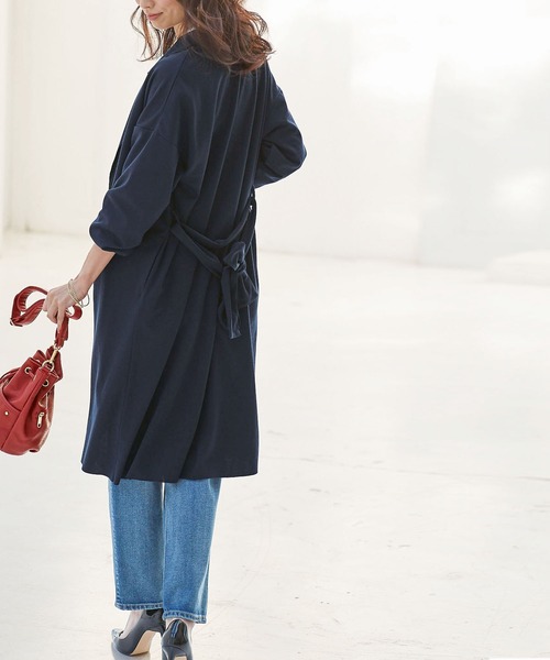 BELLUNA PLUS（ベルーナ）の「ベルト付ロング丈トッパーコート（その他アウター・レディース・ネイビー/グレー/グリーン・MEDIUM/X-LARGE/LARGE）」の20枚目の写真