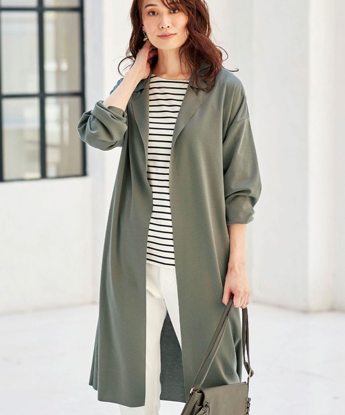 BELLUNA PLUS（ベルーナ）の「ベルト付ロング丈トッパーコート（その他アウター・レディース・ネイビー/グレー/グリーン・MEDIUM/X-LARGE/LARGE）」の17枚目の写真