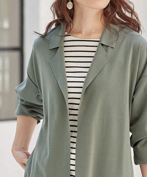BELLUNA PLUS（ベルーナ）の「ベルト付ロング丈トッパーコート（その他アウター・レディース・ネイビー/グレー/グリーン・MEDIUM/X-LARGE/LARGE）」の18枚目の写真