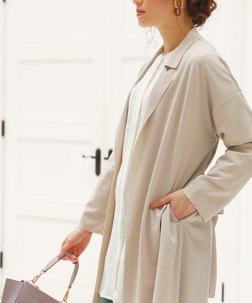 BELLUNA PLUS（ベルーナ）の「ベルト付ロング丈トッパーコート（その他アウター・レディース・ネイビー/グレー/グリーン・MEDIUM/X-LARGE/LARGE）」の13枚目の写真