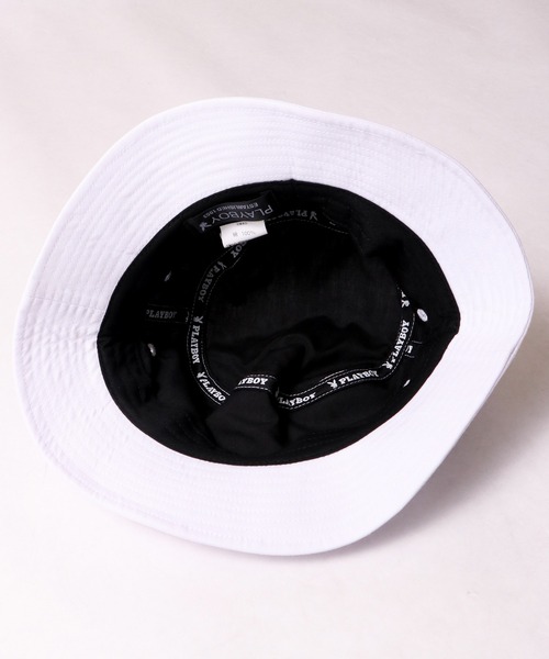 PLAYBOY(プレイボーイ)の「PLAYBOY 刺繍 バケットハット(ハット・メンズ・ホワイト/ブラック・FREE)」の11枚目の写真