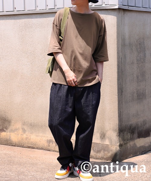 antiqua(アンティカ)の「着回し力無限大。オーガニックコットンT(Tシャツ/カットソー・メンズ・ブラック/オフホワイト/ブラウン・FREE)」の12枚目の写真
