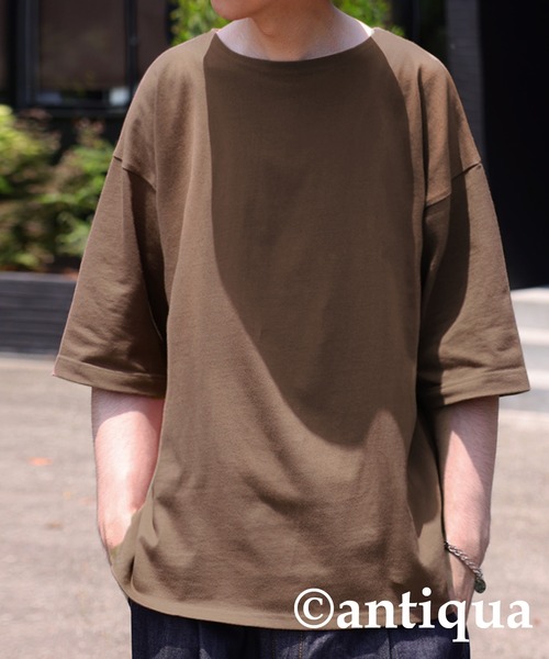antiqua(アンティカ)の「着回し力無限大。オーガニックコットンT(Tシャツ/カットソー・メンズ・ブラック/オフホワイト/ブラウン・FREE)」の11枚目の写真