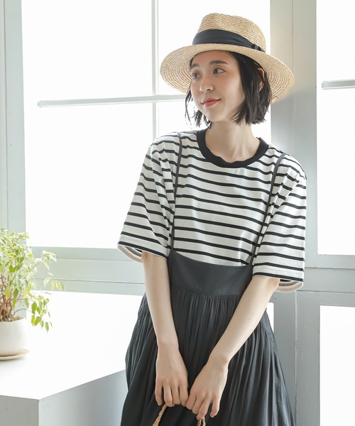 studio CLIP（スタディオクリップ）の「【キナリノ掲載商品】USAコットンアソートＴシャツ[プラスサイズあり]（Tシャツ/カットソー・レディース・その他1/その他2/ライトグリーン/その他3/オフホワイト/その他4/その他5/スモーク/ピンク/ライトベージュ・LARGE/MEDIUM/XX-LARGE）」の6枚目の写真