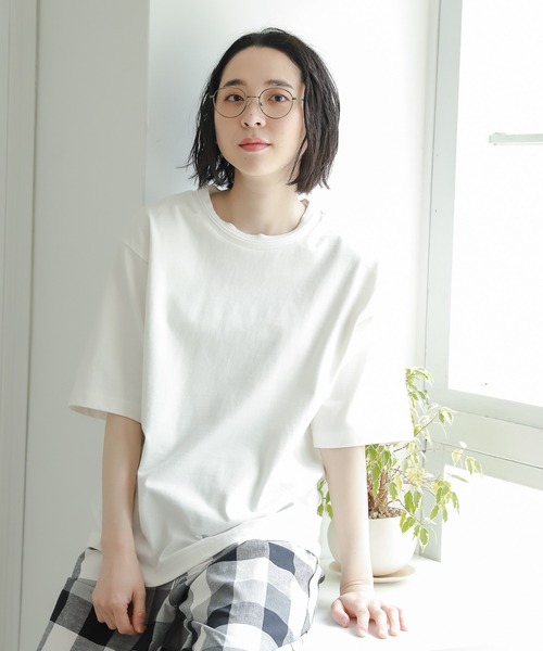 studio CLIP（スタディオクリップ）の「【キナリノ掲載商品】USAコットンアソートＴシャツ[プラスサイズあり]（Tシャツ/カットソー・レディース・その他1/その他2/ライトグリーン/その他3/オフホワイト/その他4/その他5/スモーク/ピンク/ライトベージュ・LARGE/MEDIUM/XX-LARGE）」の2枚目の写真