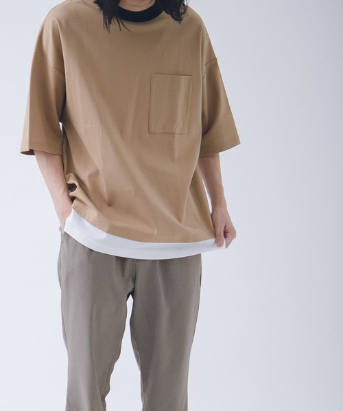 URBAN RESEARCH(アーバンリサーチ)の「URBAN RESEARCH iD レイヤードシルケットポンチTシャツ(Tシャツ/カットソー・メンズ・ベージュ/グリーン系その他/ブラック・LARGE/MEDIUM)」の11枚目の写真