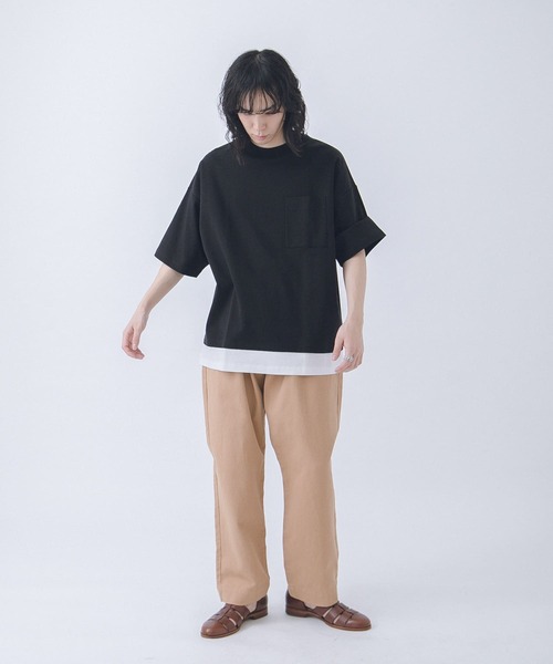 URBAN RESEARCH(アーバンリサーチ)の「URBAN RESEARCH iD レイヤードシルケットポンチTシャツ(Tシャツ/カットソー・メンズ・ベージュ/グリーン系その他/ブラック・LARGE/MEDIUM)」の12枚目の写真
