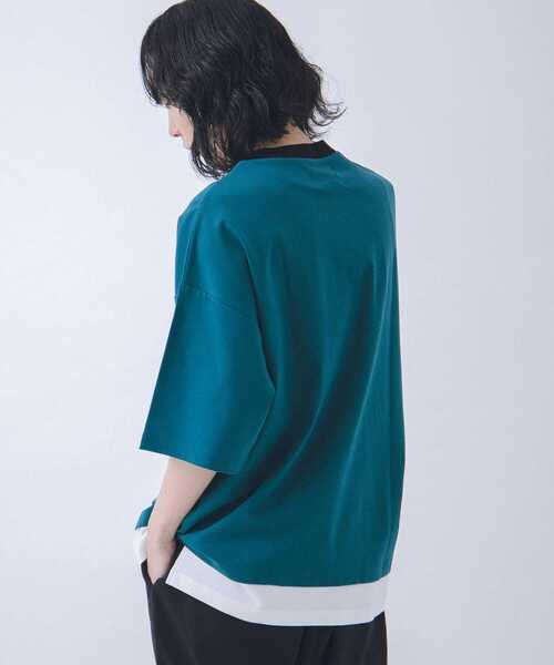 URBAN RESEARCH(アーバンリサーチ)の「URBAN RESEARCH iD レイヤードシルケットポンチTシャツ(Tシャツ/カットソー・メンズ・ベージュ/グリーン系その他/ブラック・LARGE/MEDIUM)」の15枚目の写真